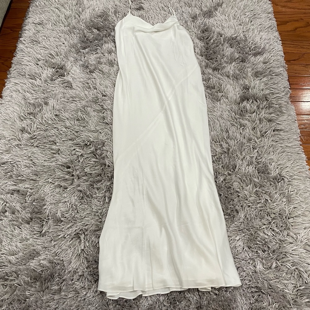 Shonajoy Luxe Bias Cowl Slip Dress Ivory US 10 - Picture 7 of 9